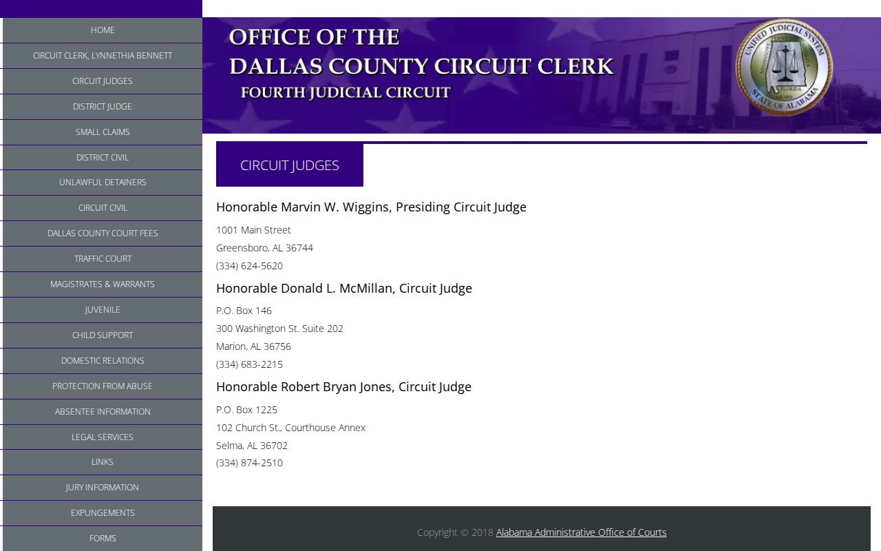 Dallas County bench warrants Circuit Judge contact source